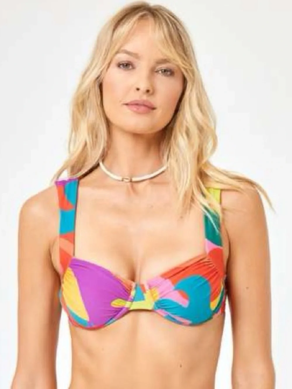 L*SPACE PRINTED STELLA BIKINI TOP COPACABANA size Large